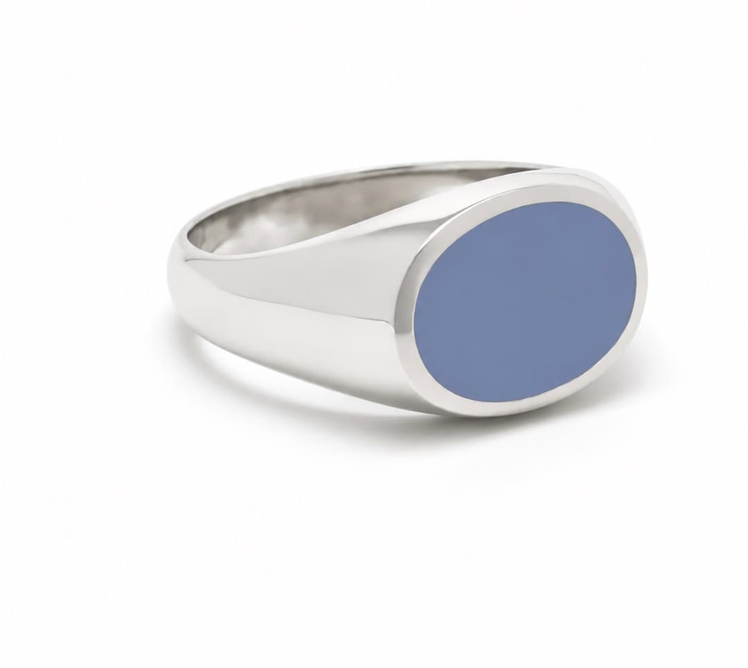Witgoud ovaal blauw lagensteen